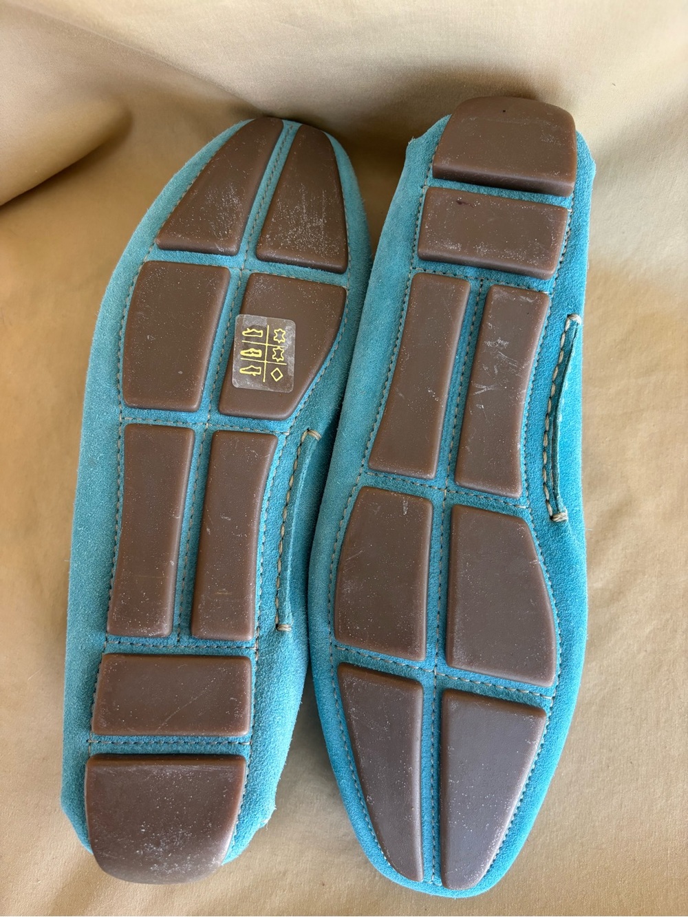 PRADA Turquoise Suede Buckle Loafers - Picture 7 of 7